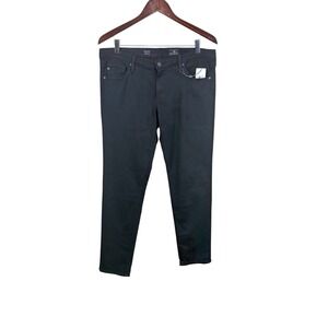 AG Adriano Goldschmied The Stilt Cigarette Leg Black Jeans Womens Size 32R NWT
